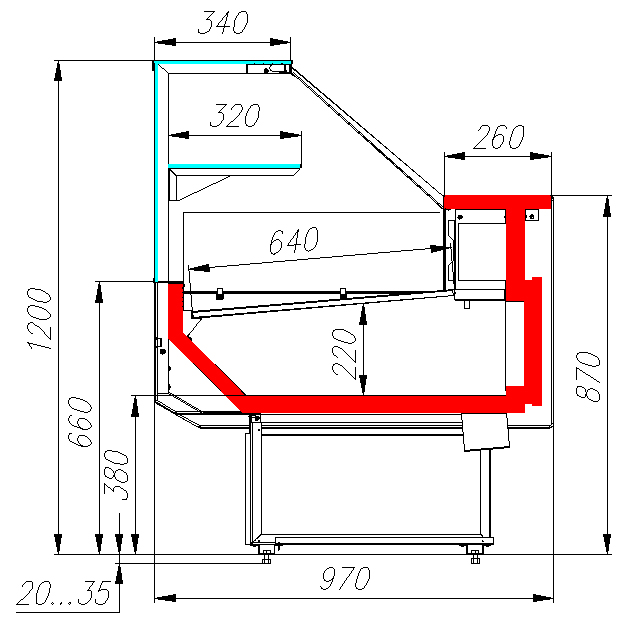 Холодильная витрина Carboma ВХСр-1,8 GC95 (GC95 SV 1,8-1)