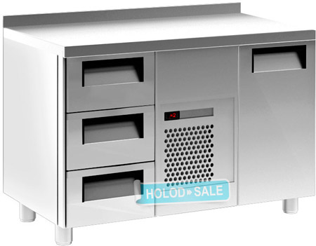 Холодильный стол Carboma T70 M2-1 (2GN/NT) (1 дверь, 3 ящика)