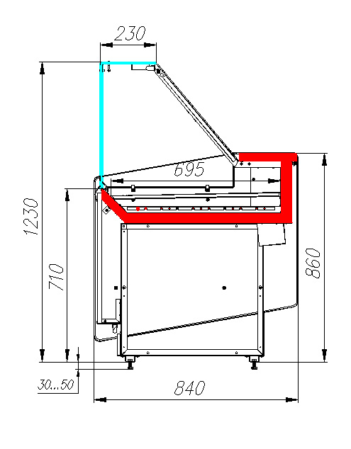 Тепловая витрина Carboma КС80 SH 1,0-1