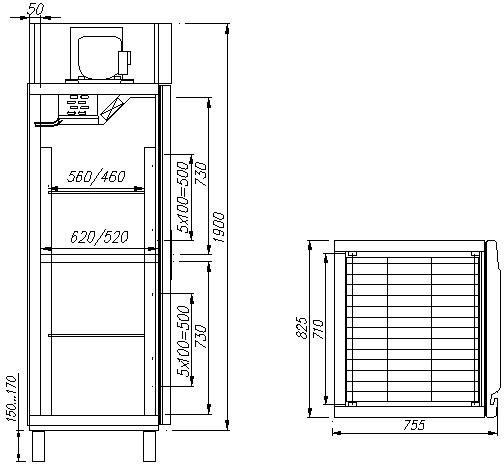 Шкаф холодильный комбинированный Carboma RF700