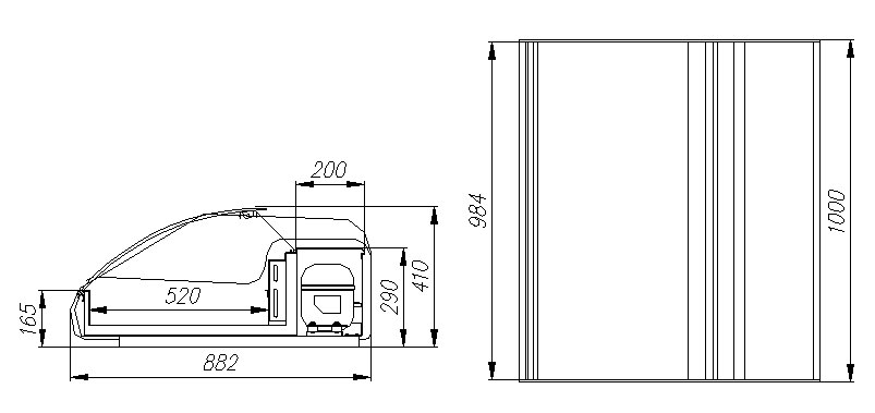 Холодильная настольная витрина Полюс ВХСр-1,0 Арго XL Техно