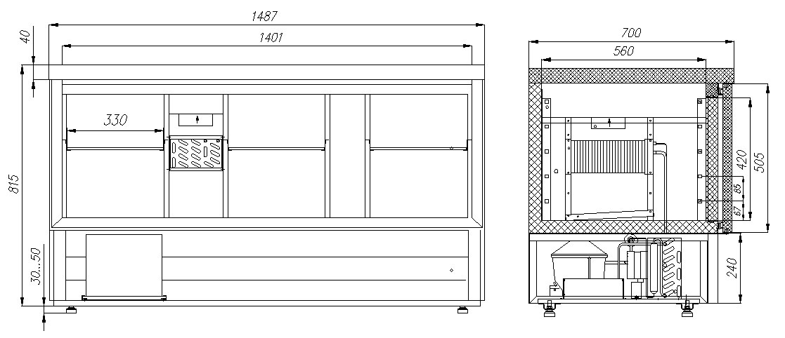 Холодильный стол Carboma T70 M3GN-2 9006