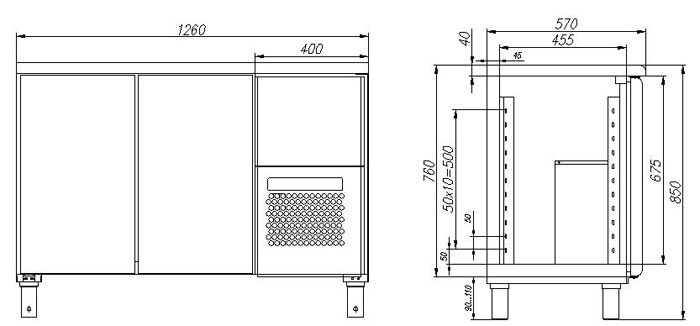 Стол холодильный Carboma BAR-250C