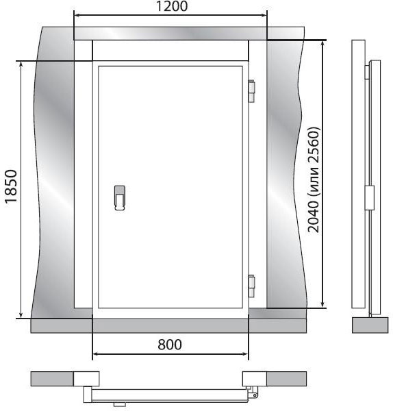 Дверь для холодильной камеры распашная Polair 1850x800