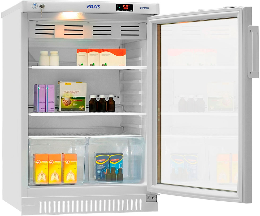 Холодильник фармацевтический Pozis ХФ-140-1 с прозрачным стеклом