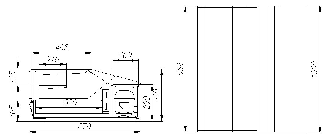 Холодильная настольная витрина Полюс ВХС-1,0 Cube Арго XL Техно